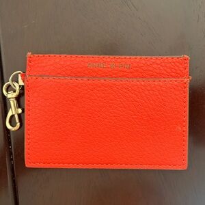 Anne Klein Vibrant Red Card Holder with Gold Accent